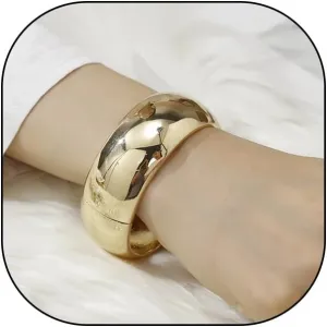 FUTIMELY Chunky Gold Plated Cuff Bracelets for Women Minimalist Silver Geometric Wide Thick Metal Open Bangle Bracelet Exaggerate Statement Jewelry Gifts