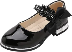 Girls PU Leather Mary Jane Ballet Flat Princess Low Heel School Wedding Pary Dress Shoes for Toddler Kids