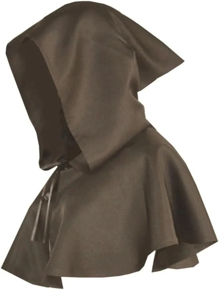 Halloween Grim Cowl Cloak Medieval Head Covering Pagan Hood Hat Role Play Costume Hooded Cloak for Men Women