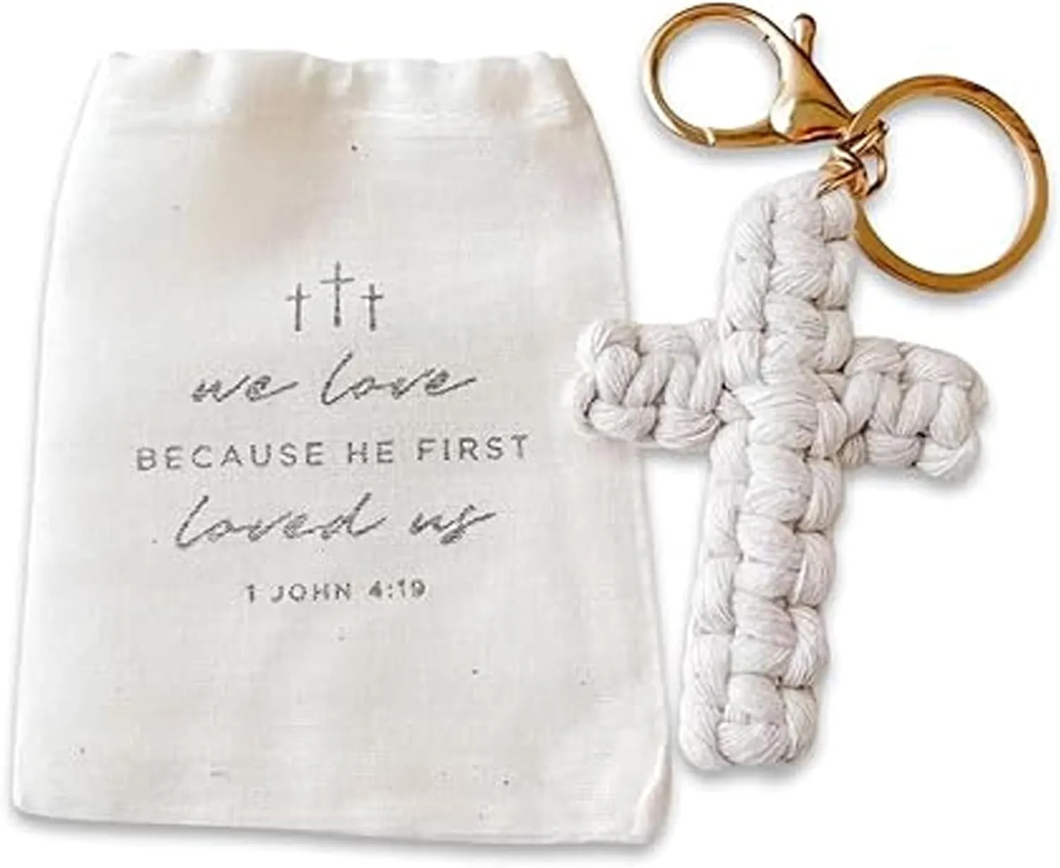 Handcrafted Prayer Cross Keychain Hand Knitted Christian Cross Keychain Holy Bible Pendants Charm Faith Religious Gift