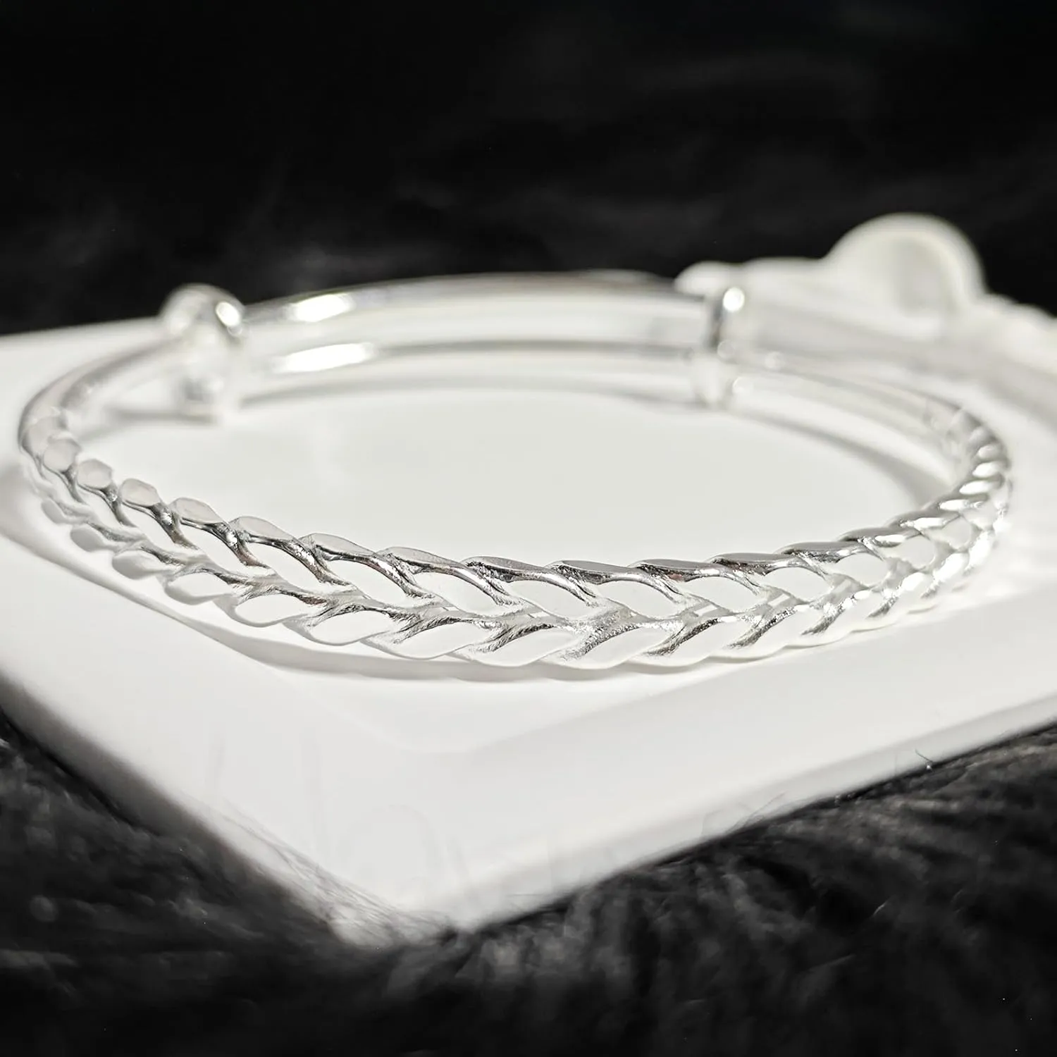 Handmade 925 Sterling Silver Bangle Bracelets For Women Boho Weave Pattern Cuff Bracelets Adjustable Wheat Wrap Bracelets For Women Stylish Braided Open Bangles Jewelry Birthday Gifts for Women Wife
