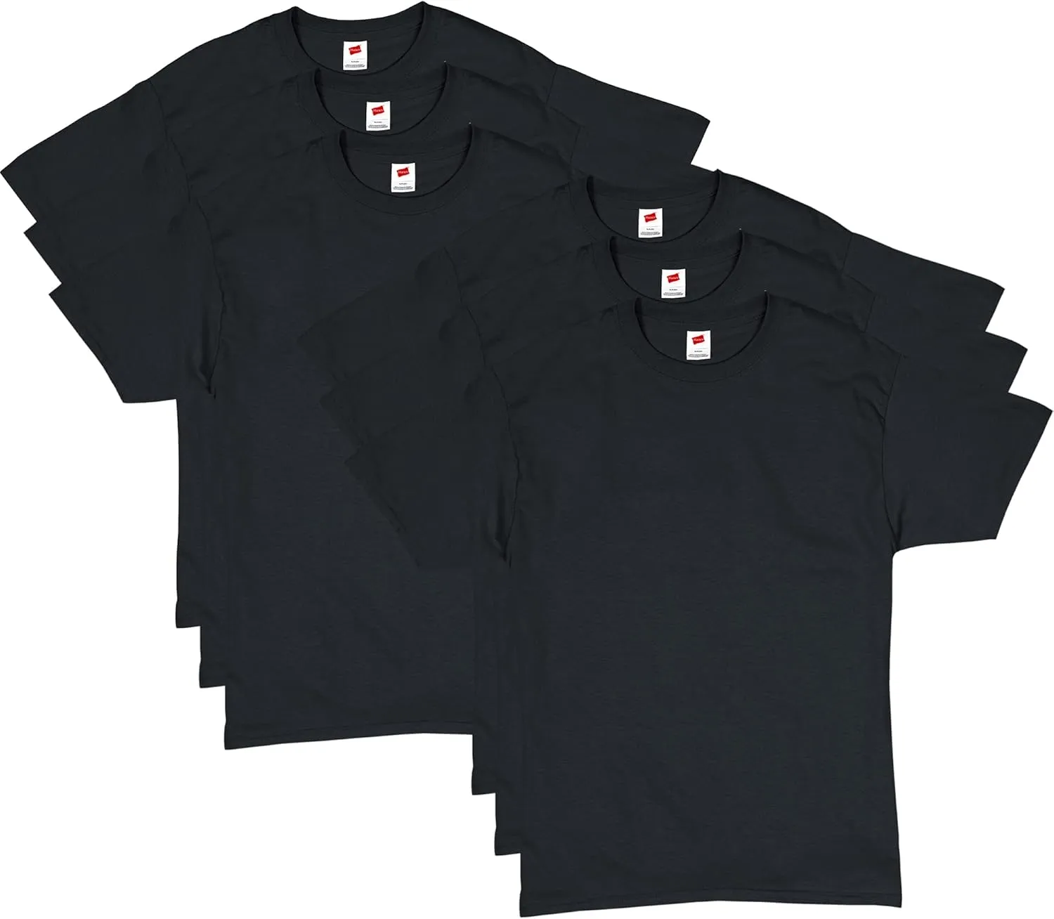 Hanes Mens Essentials T-shirt Pack, Crewneck Cotton For Men, 4 Or 6 Available, Black - 6 Pack, 3X-Large US