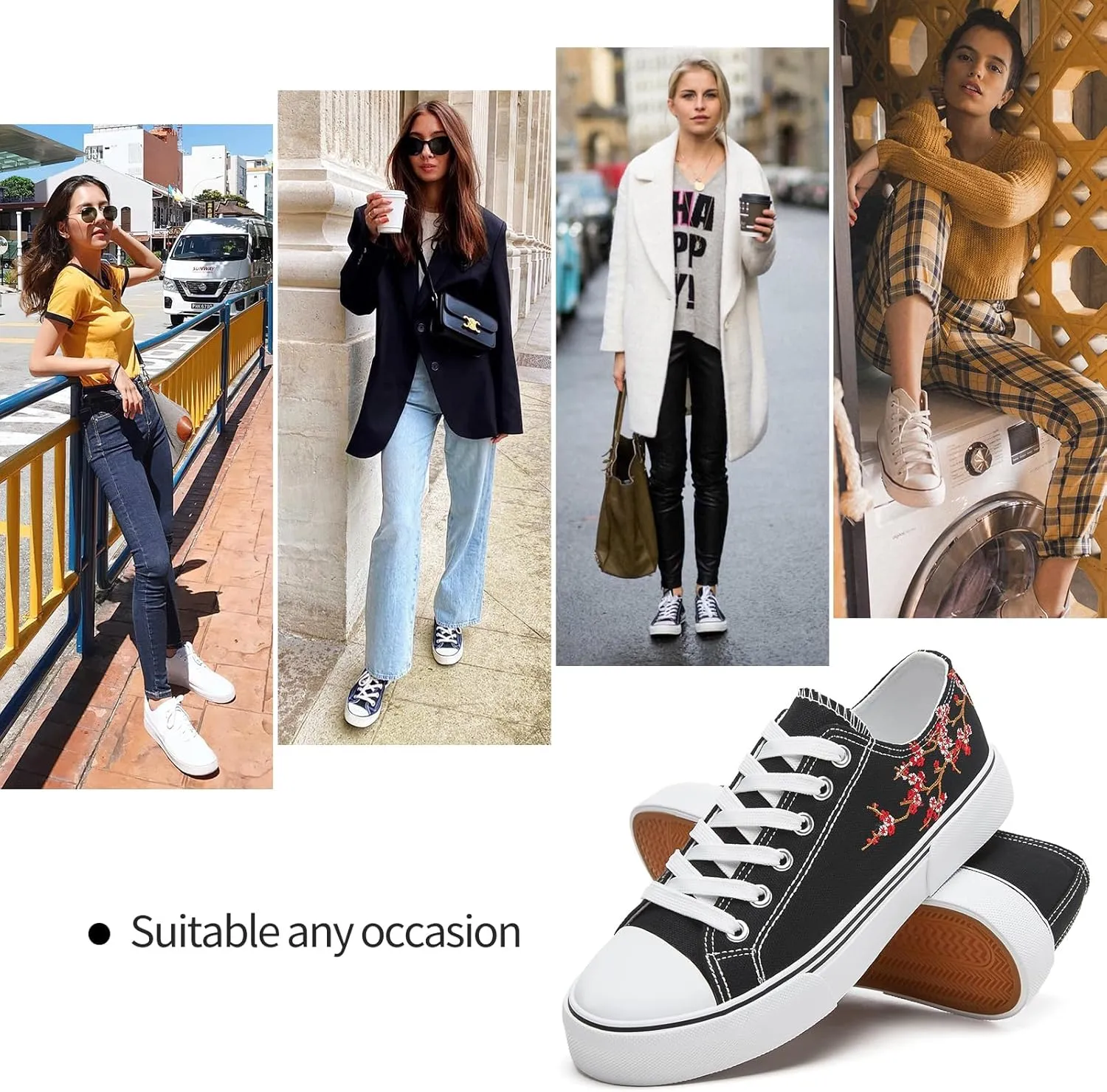 hash bubbie White Sneakers for Women Low Top Canvas Shoes Womens Canvas Sneakers Women's Fashion Sneakers Slip on Casual Tennis Shoes