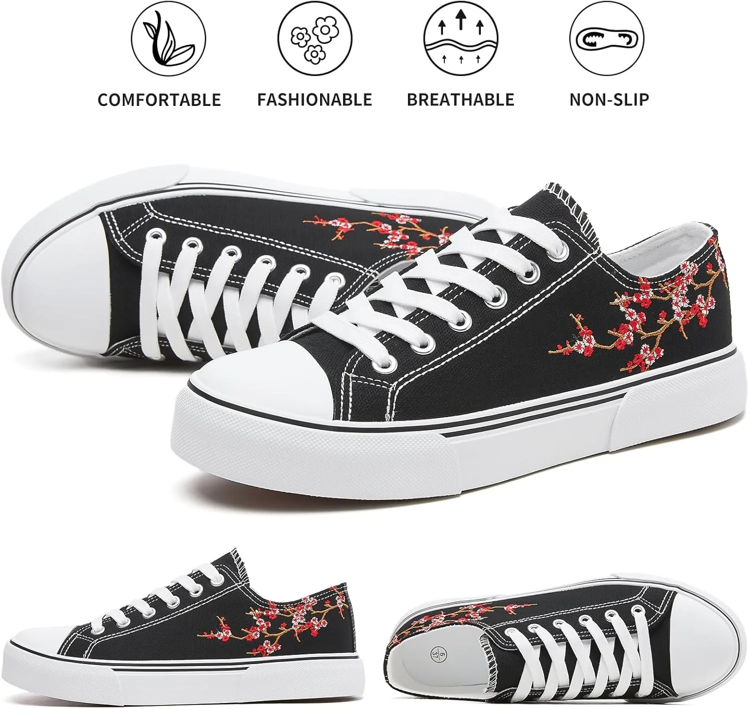 hash bubbie White Sneakers for Women Low Top Canvas Shoes Womens Canvas Sneakers Women's Fashion Sneakers Slip on Casual Tennis Shoes