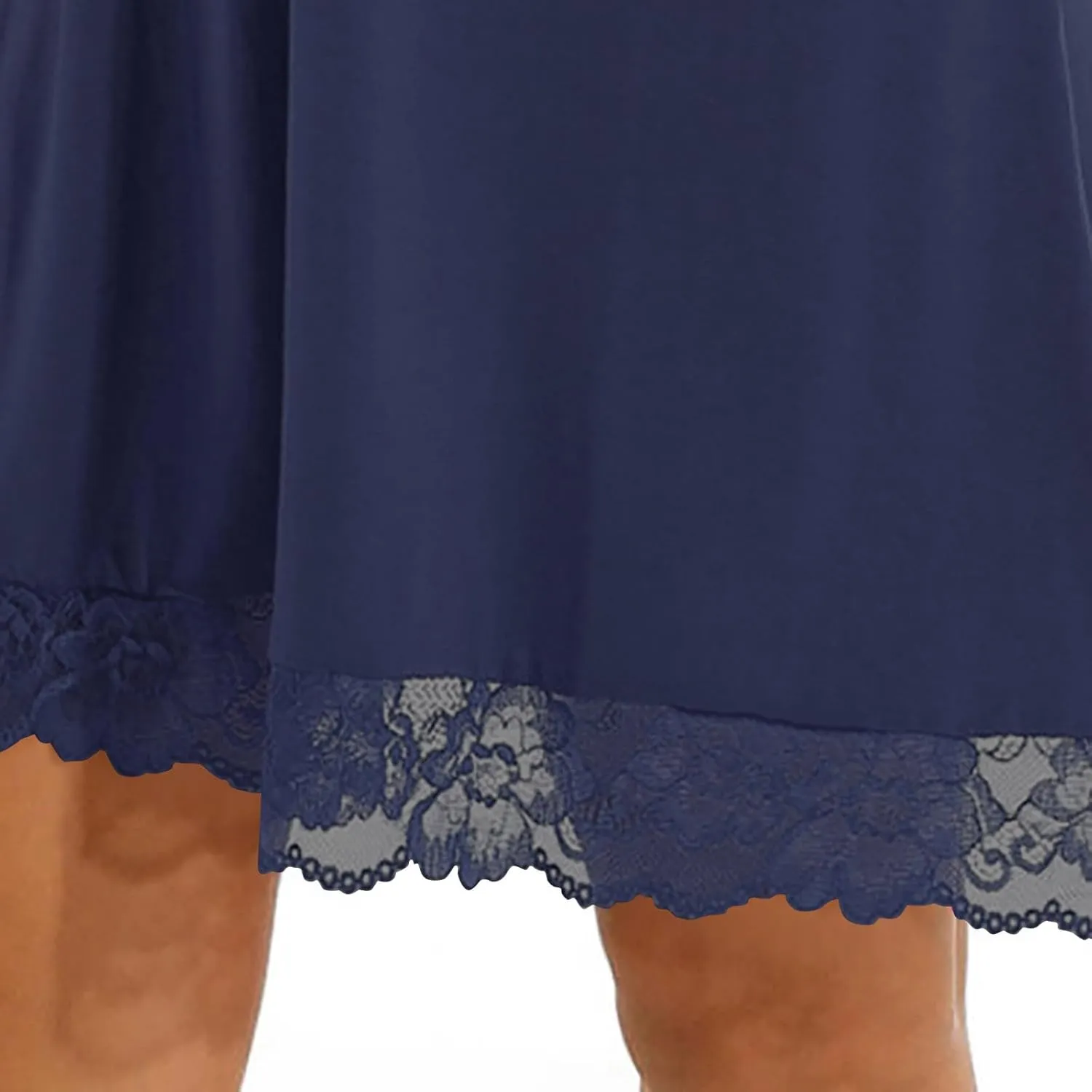 HGps8w Sexy Nightgown Womens V Neck Lace Trim 3/4 Sleeve Pajams Dress Loose Soft Lounge Nightshirt Sleepwear