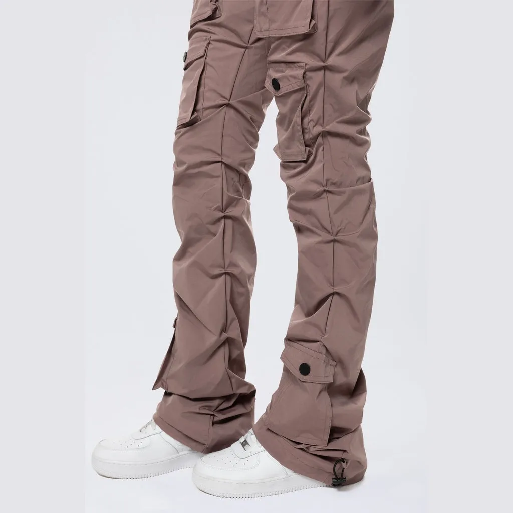 High Rise Stacked Utility Pants - Smokey Mauve