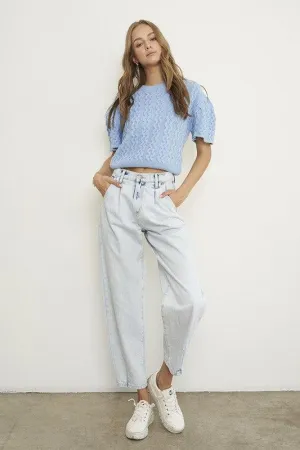 High Waisted Slouchy Ankle Jeans