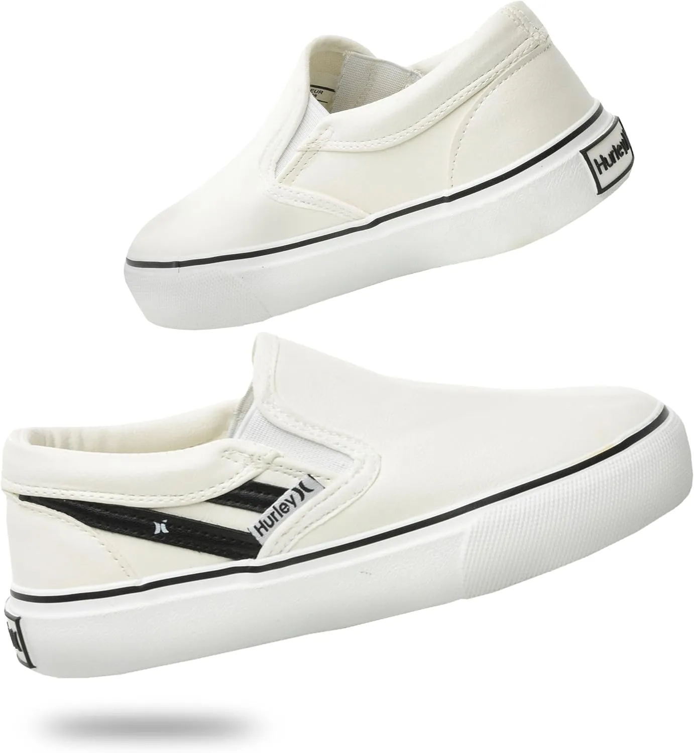 Hurley Kids Canvas Slip On Sneakers ?C Low Cut Skateboarding Shoes for Kids, Sports Shoes for Boys and Girls, Casual Sneakers