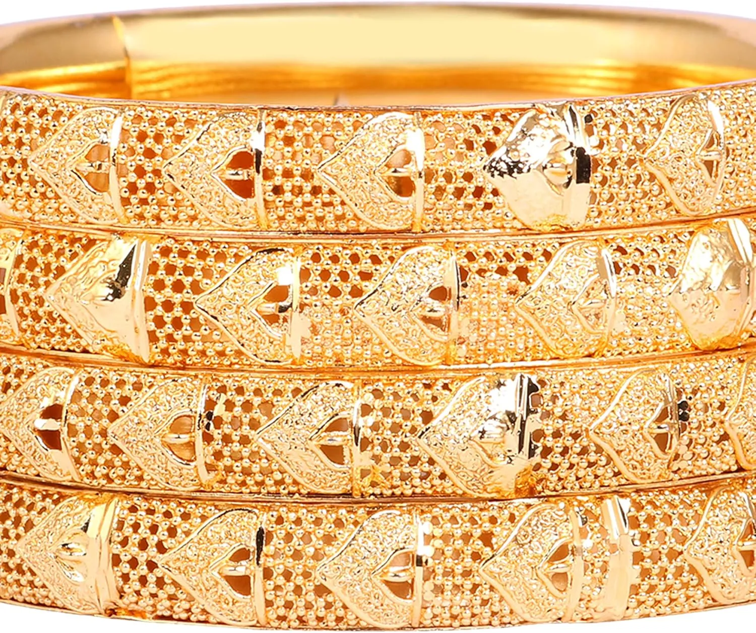 JD'Z COLLECTION Indian Gold Plated Bangles Bracelets Bollywood Jewelry For Women Traditional Pola Gold Bangles Set of 4pc Trendy Costume Jewelry Bangles Set