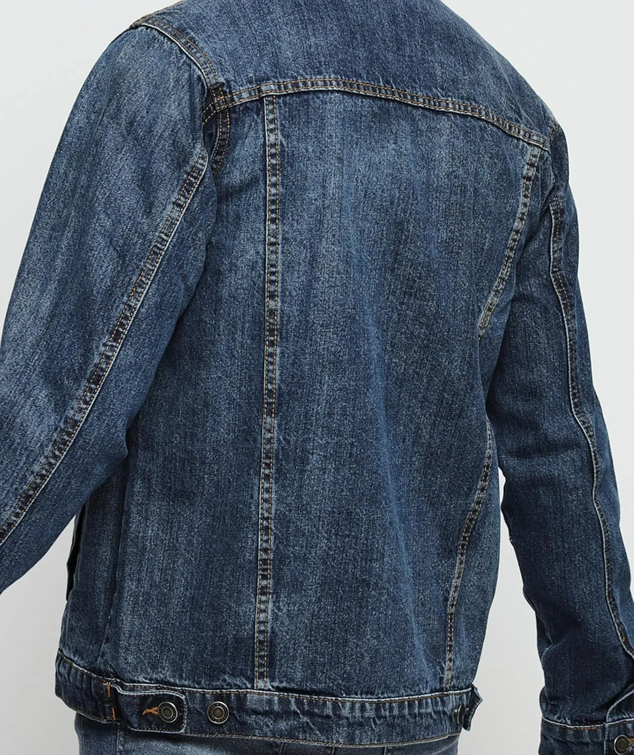 Jean Jacket For Men - Classic Trucker Style Slim Fit Casual Outerwear Button Down Cowboy Cut - Men's Denim Jacket