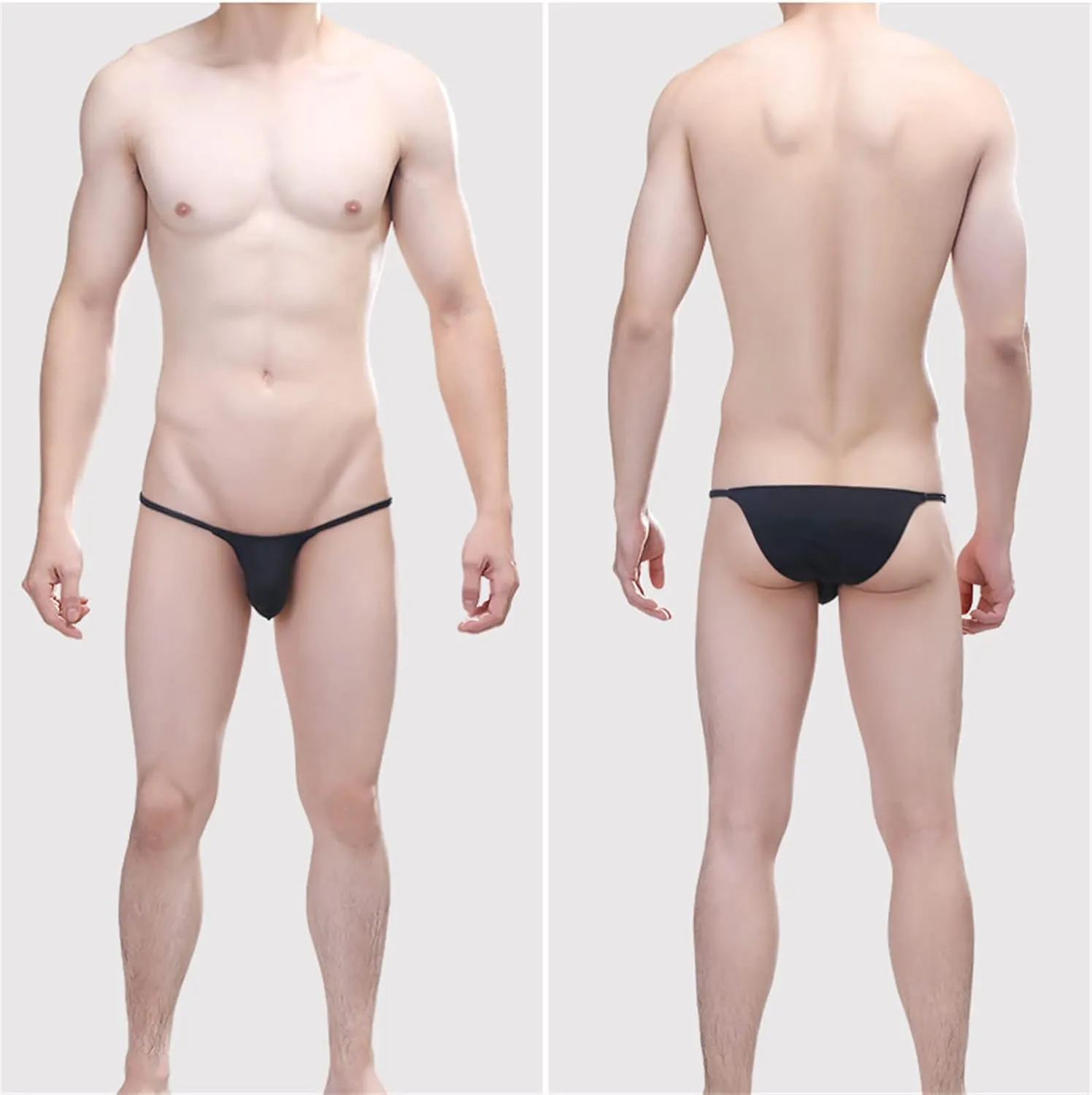 JEsilunmaMY Men's Ice Silk Thongs Low Waist Bulge Pouch G-Strings Briefs High Stretch Sexy Thin High Fork Underwear Lingerie