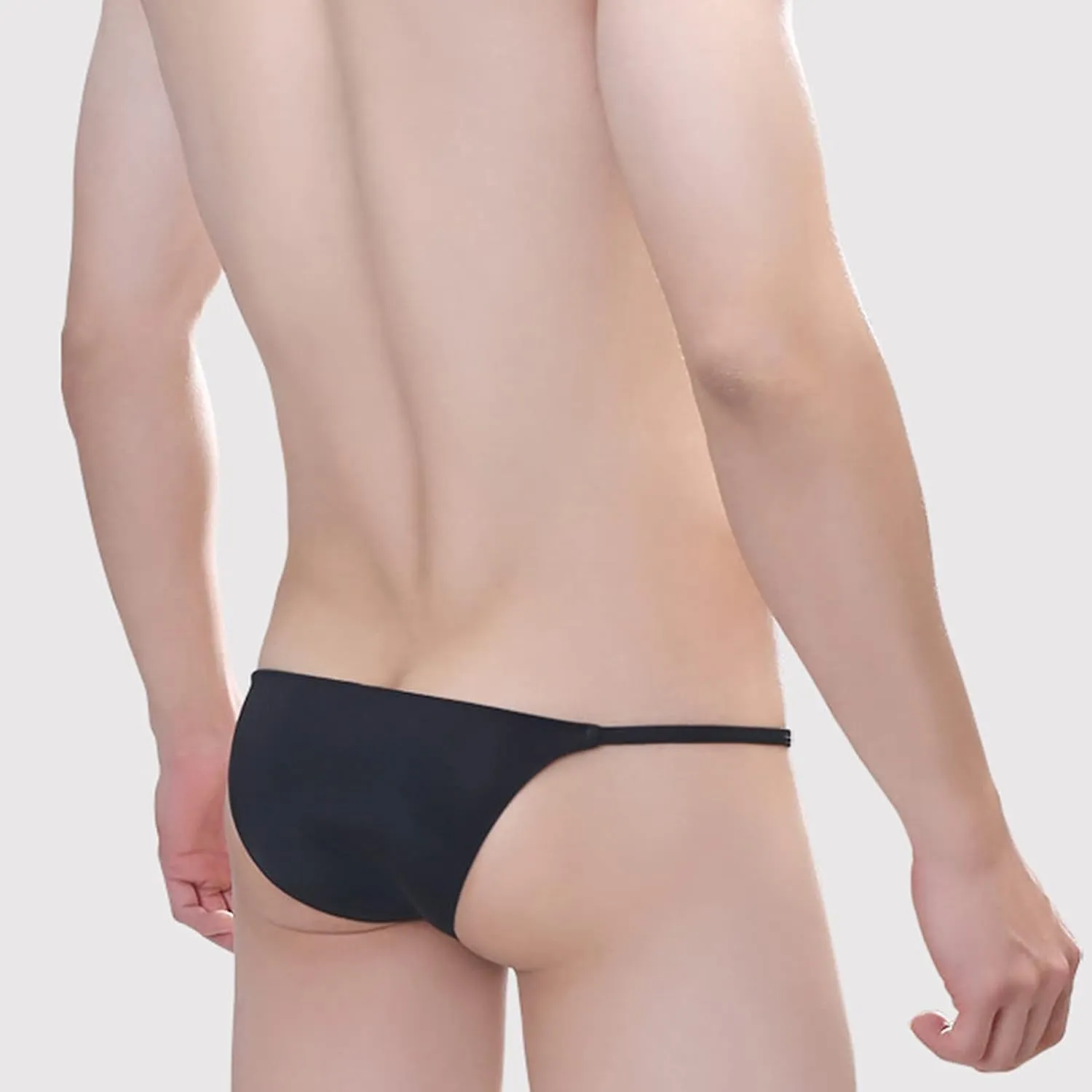 JEsilunmaMY Men's Ice Silk Thongs Low Waist Bulge Pouch G-Strings Briefs High Stretch Sexy Thin High Fork Underwear Lingerie