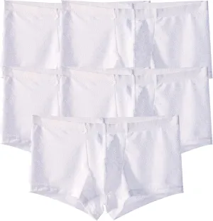 JEsilunmaMY Mens Lace Low Waist Sexy Underwear Solid Color Ice Silk Breathable Boxer Briefs See Through Pouch Panties
