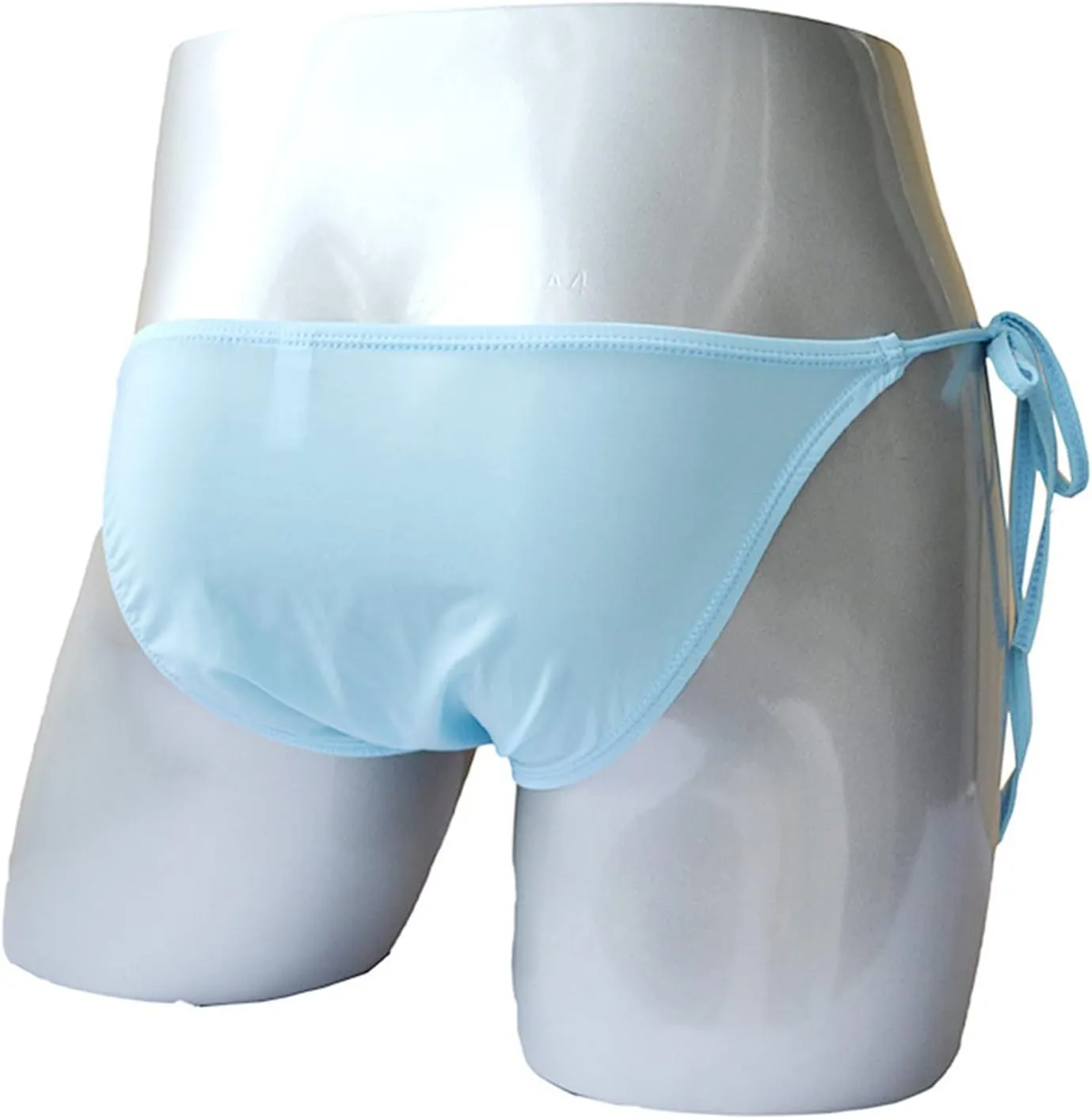 JEsilunmaMY Mens Side Tie Bikini Briefs Low Rise Ice Silk Bulge Sissy G-String Thongs Strappy Breathable Underwear Panties