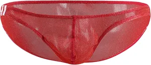 JEsilunmaMY Mesh Underwear for Men Low Rise Breathable Bulge Pouch Bikini Briefs See Through Transparent Underpants Swimsuit