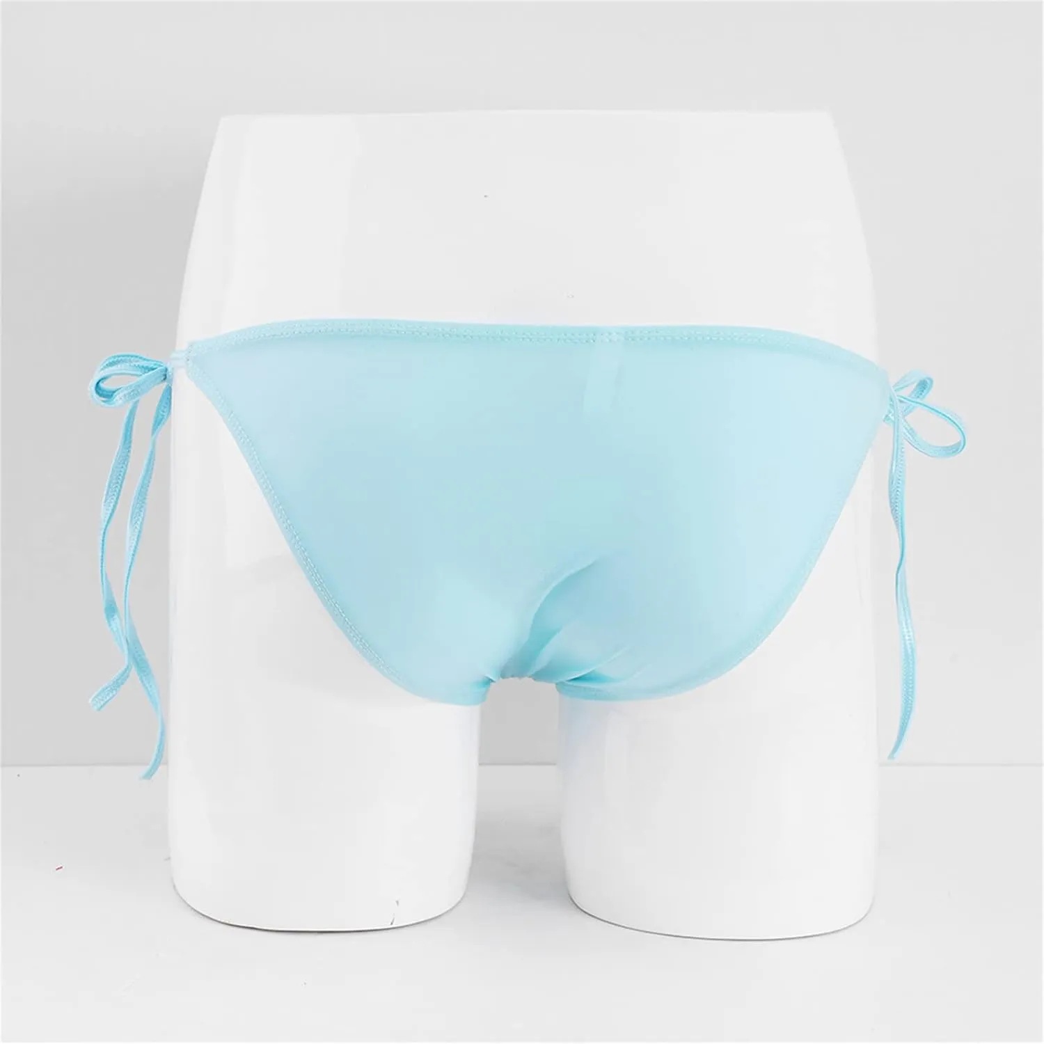 JEsilunmaMY Side Tie Bikini Briefs for Men Strappy Low Rise Bulge String Underwear Transparent Breathable Underpants Swimwear