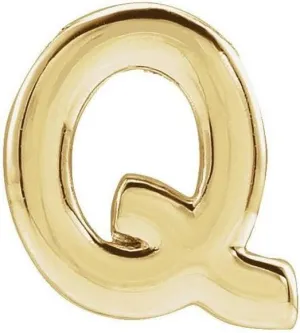 JewelryWeb 14k Yellow Gold Letter Name Personalized Monogram Initial Q 6.5x3.3mm Polished Initial Slide Pendant Necklace-Pendant for Women