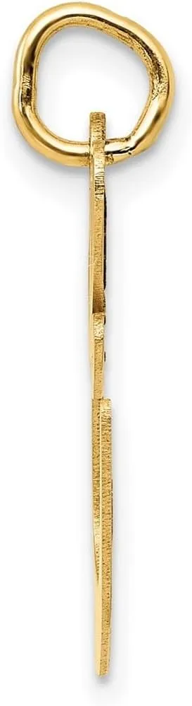 JewelryWeb 14k Yellow Gold Solid Polished Laser cut Large Fancy Script Letter Name Personalized Monogram Initial Charm 20.8x25.6mm Pendant Necklace for Women