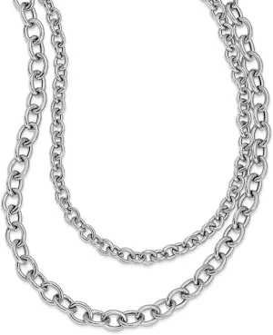 JewelryWeb 6.96mm 925 Sterling Silver Rhod Plat Polished Layered With 1.5 In Ext. Necklace 21 Inch Pendant-Necklace for Women