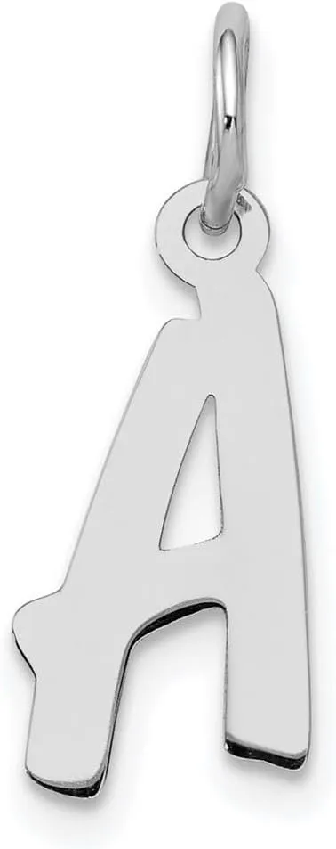 JewelryWeb 925 Sterling Silver Solid Polished Small Letter Name Personalized Monogram Initial Charm 19x8mm Wide Pendant Necklace for Women