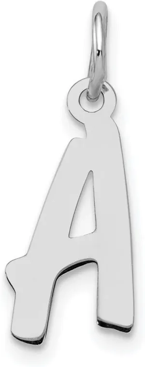 JewelryWeb 925 Sterling Silver Solid Polished Small Letter Name Personalized Monogram Initial Charm 19x8mm Wide Pendant Necklace for Women