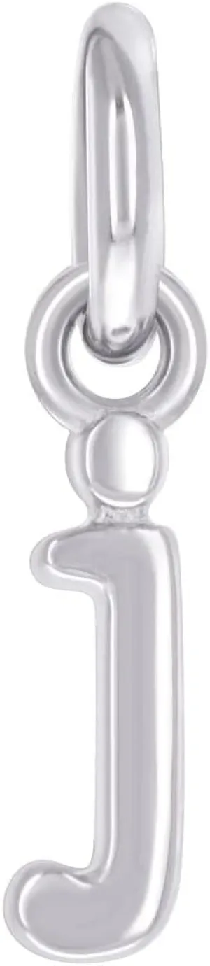 JewelryWeb 925 Sterling Silver Unisex Letter Name Personalized Monogram Initial Small Alphabet J Charm Pendant Necklace 13.5x4.5mm Wide-Pendant for Women