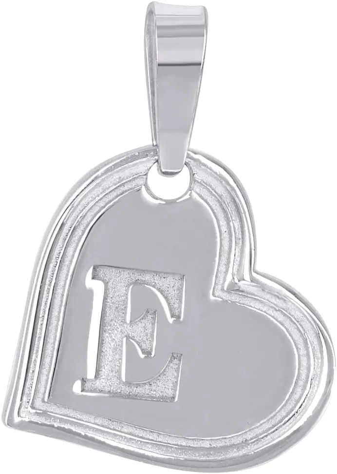 JewelryWeb 925 Sterling Silver Womens Love Heart Letter Name Personalized Monogram Initial Alphabet E Charm Pendant Necklace 22.8x15.6mm Wide-Pendant for Women