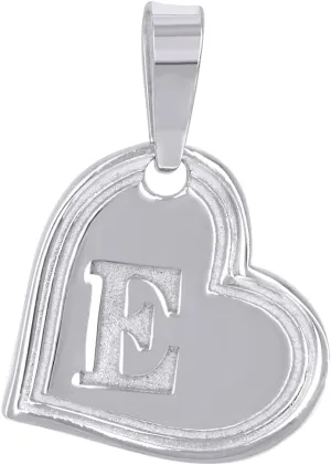 JewelryWeb 925 Sterling Silver Womens Love Heart Letter Name Personalized Monogram Initial Alphabet E Charm Pendant Necklace 22.8x15.6mm Wide-Pendant for Women