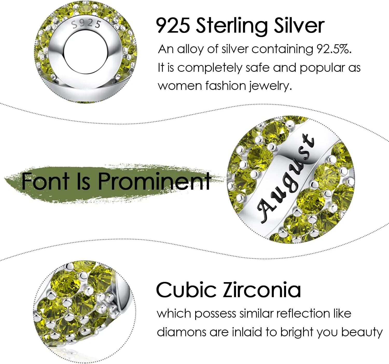 JIAYIQI Birthday Charm Fit Charm Bracelets Necklace, 925 Sterling Silver Pendants Beads for Women Jewelry