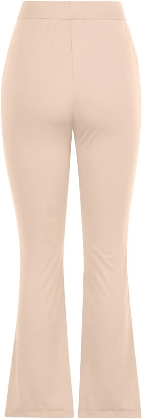 JOAU Womens Fashion Skinny Flared Leggings Front Slit Hem High Waist Bootcut Yoga Pants Casual Workout Stretch Bootleg Pants