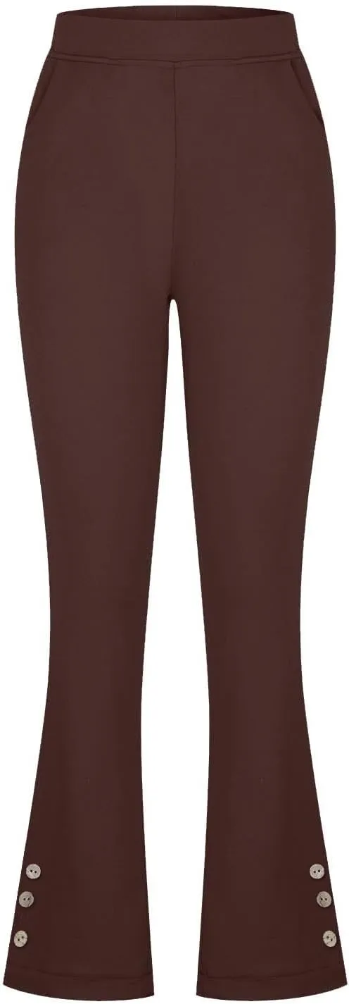 JOAU Work Pants for Women High Waist Dressy Business Casual Flared Trousers Stretch Bootleg Yoga Leggings Workout Slacks