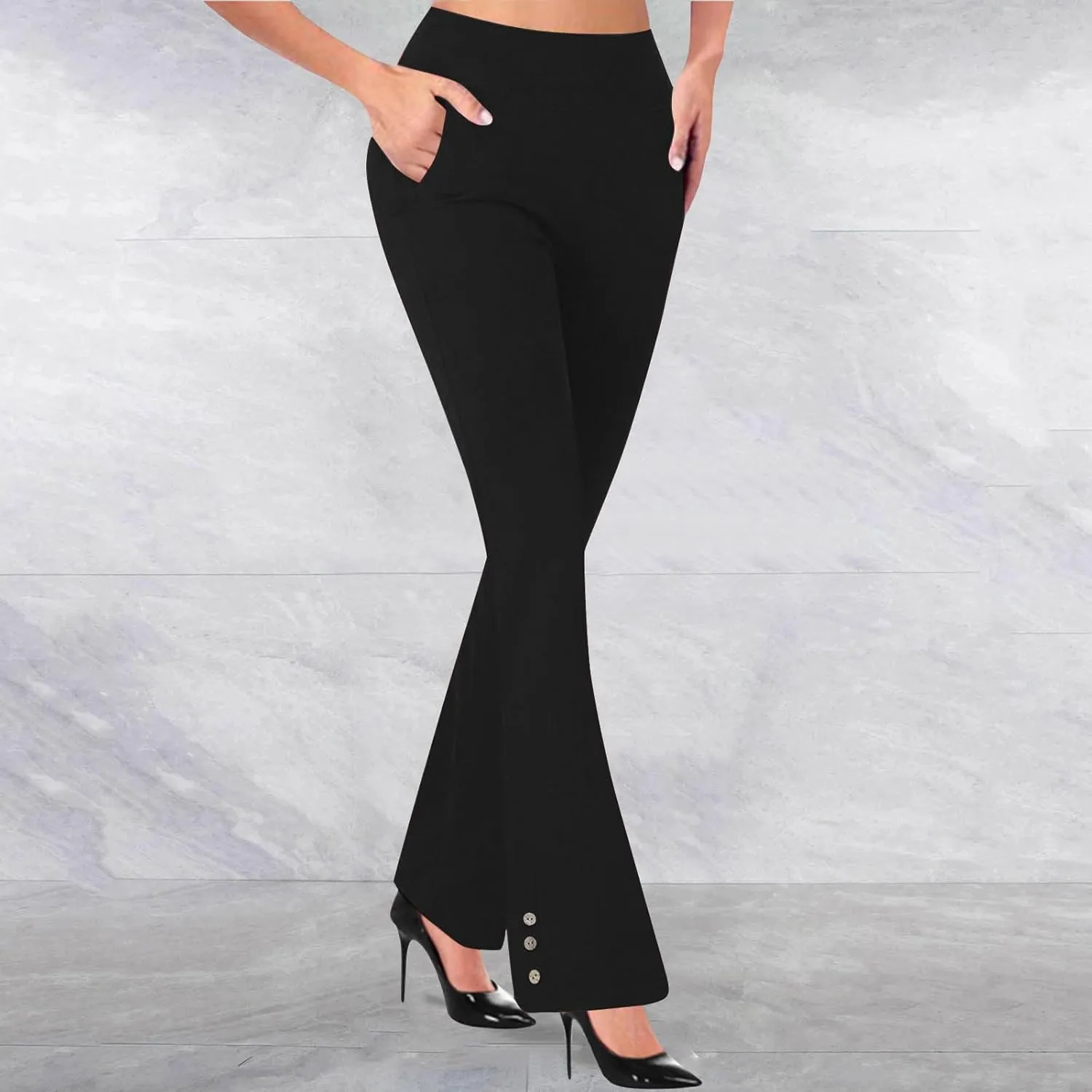 JOAU Work Pants for Women High Waist Dressy Business Casual Flared Trousers Stretch Bootleg Yoga Leggings Workout Slacks