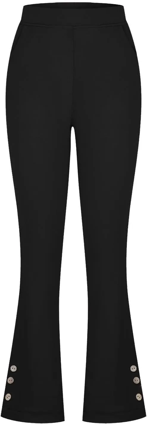 JOAU Work Pants for Women High Waist Dressy Business Casual Flared Trousers Stretch Bootleg Yoga Leggings Workout Slacks