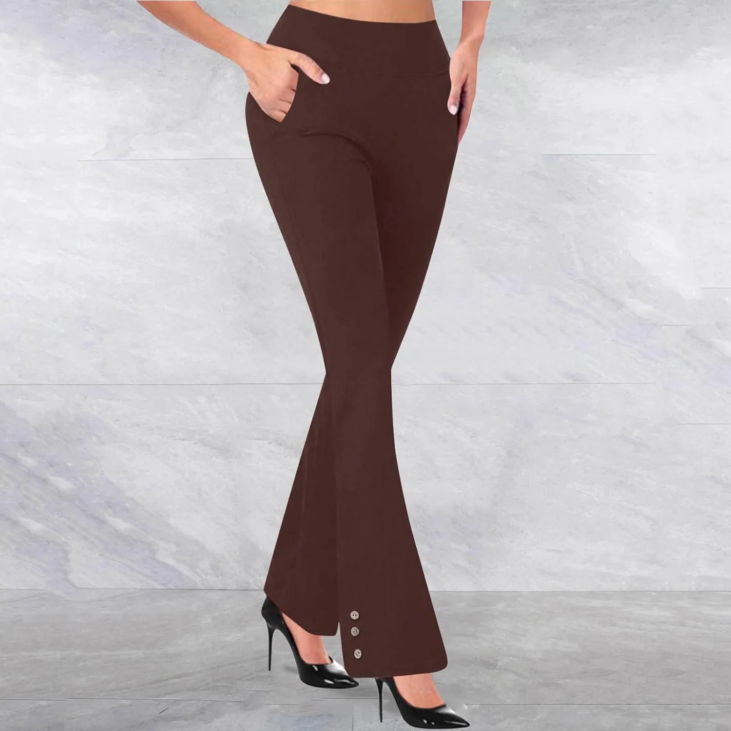 JOAU Work Pants for Women High Waist Dressy Business Casual Flared Trousers Stretch Bootleg Yoga Leggings Workout Slacks