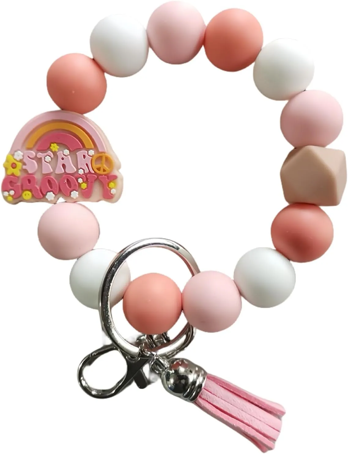 Keychain Bracelet Wristlet Keychain Silicone Beaded Key Ring Gifts for Women for Mothers/Christmas Day