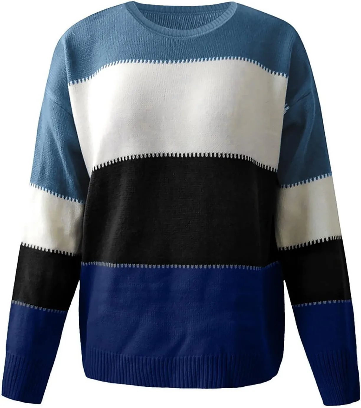 Knit Sweater for Women Blouses for Women Women's Long Sleeve Casual Trendy Oversized Turtleneck Knit Pullover Sweater Tops