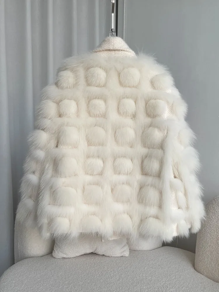 Knitted blended Belt Turn Down Collar Coat