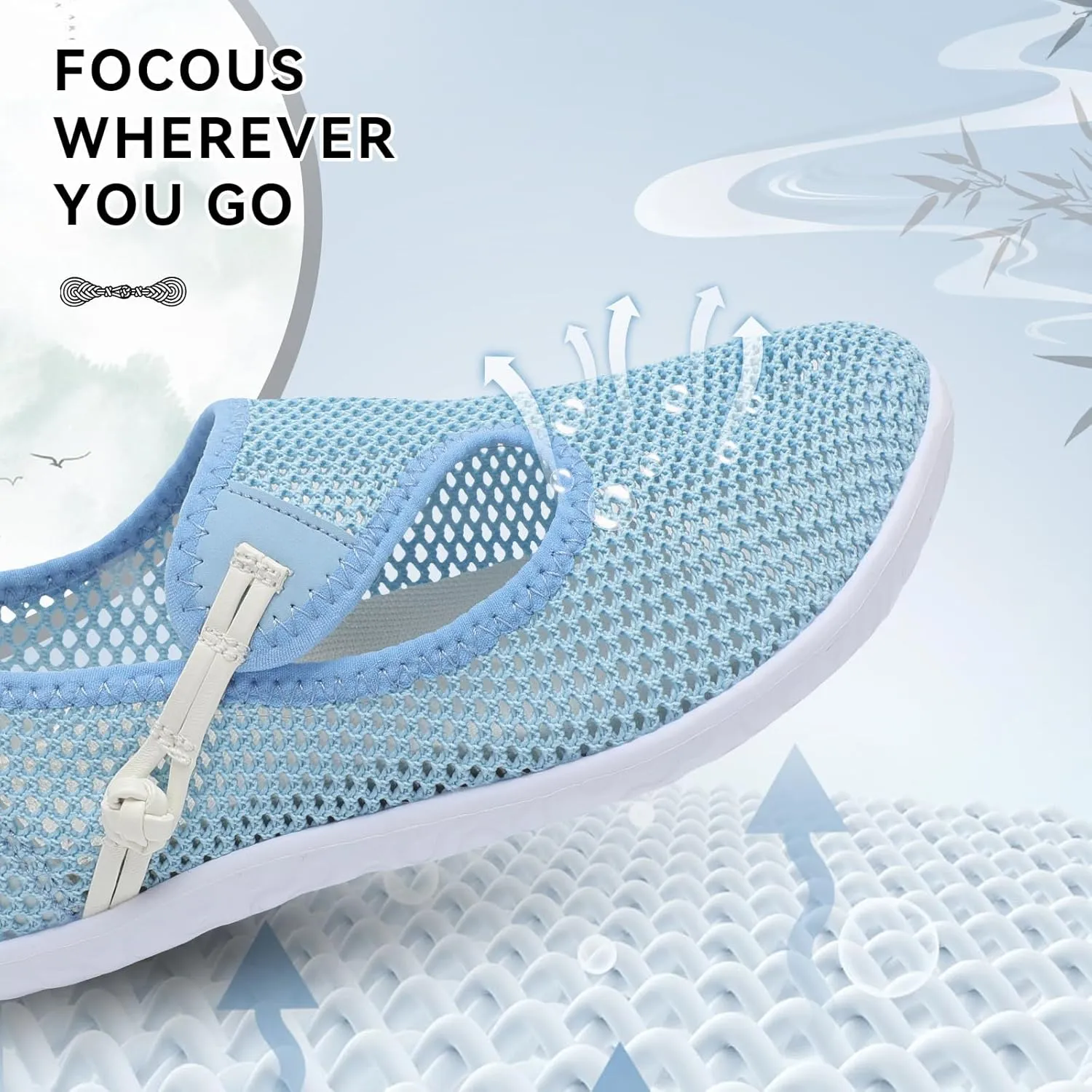L-RUN Womens Mens Water Shoes Barefoot Aqua Socks Quick-Dry Non Slip Shoes for Beach Swim Pool River Boating Surf Yoga