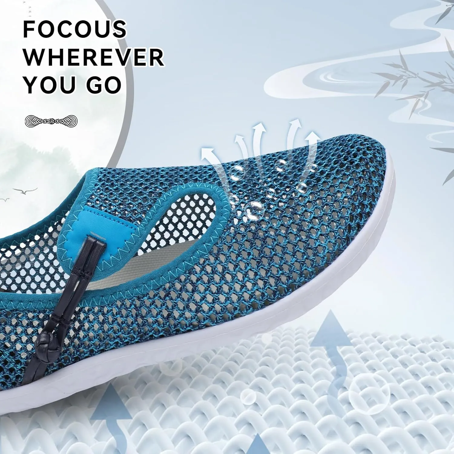 L-RUN Womens Mens Water Shoes Barefoot Aqua Socks Quick-Dry Non Slip Shoes for Beach Swim Pool River Boating Surf Yoga