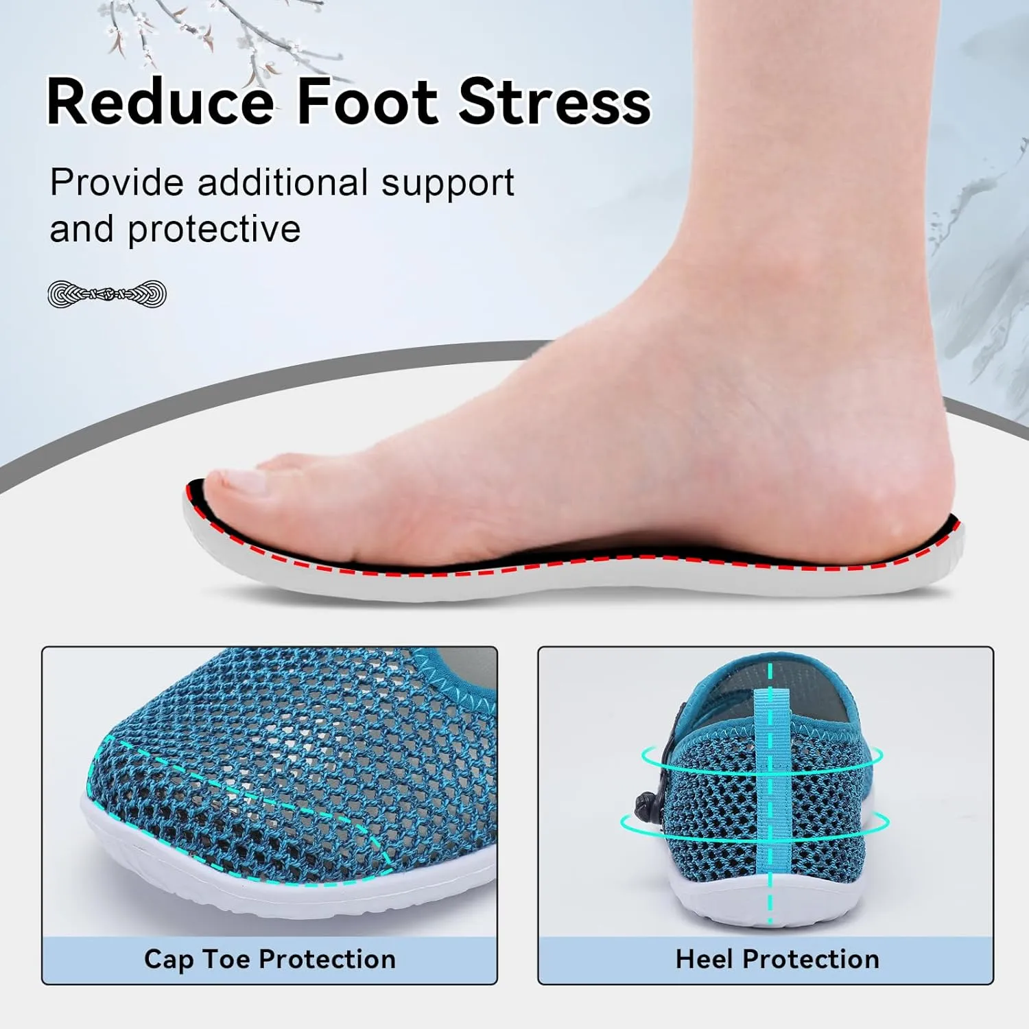 L-RUN Womens Mens Water Shoes Barefoot Aqua Socks Quick-Dry Non Slip Shoes for Beach Swim Pool River Boating Surf Yoga