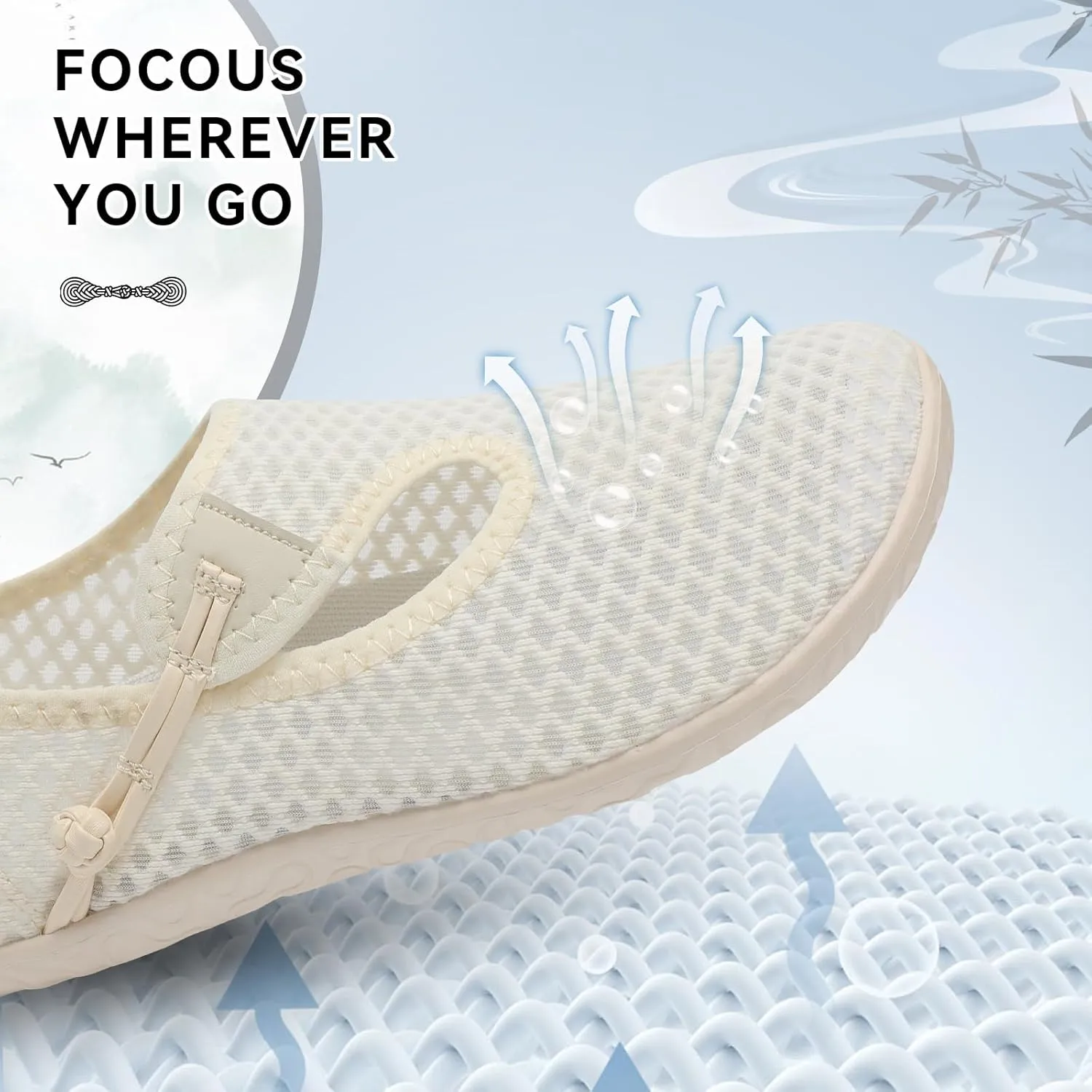 L-RUN Womens Mens Water Shoes Barefoot Aqua Socks Quick-Dry Non Slip Shoes for Beach Swim Pool River Boating Surf Yoga