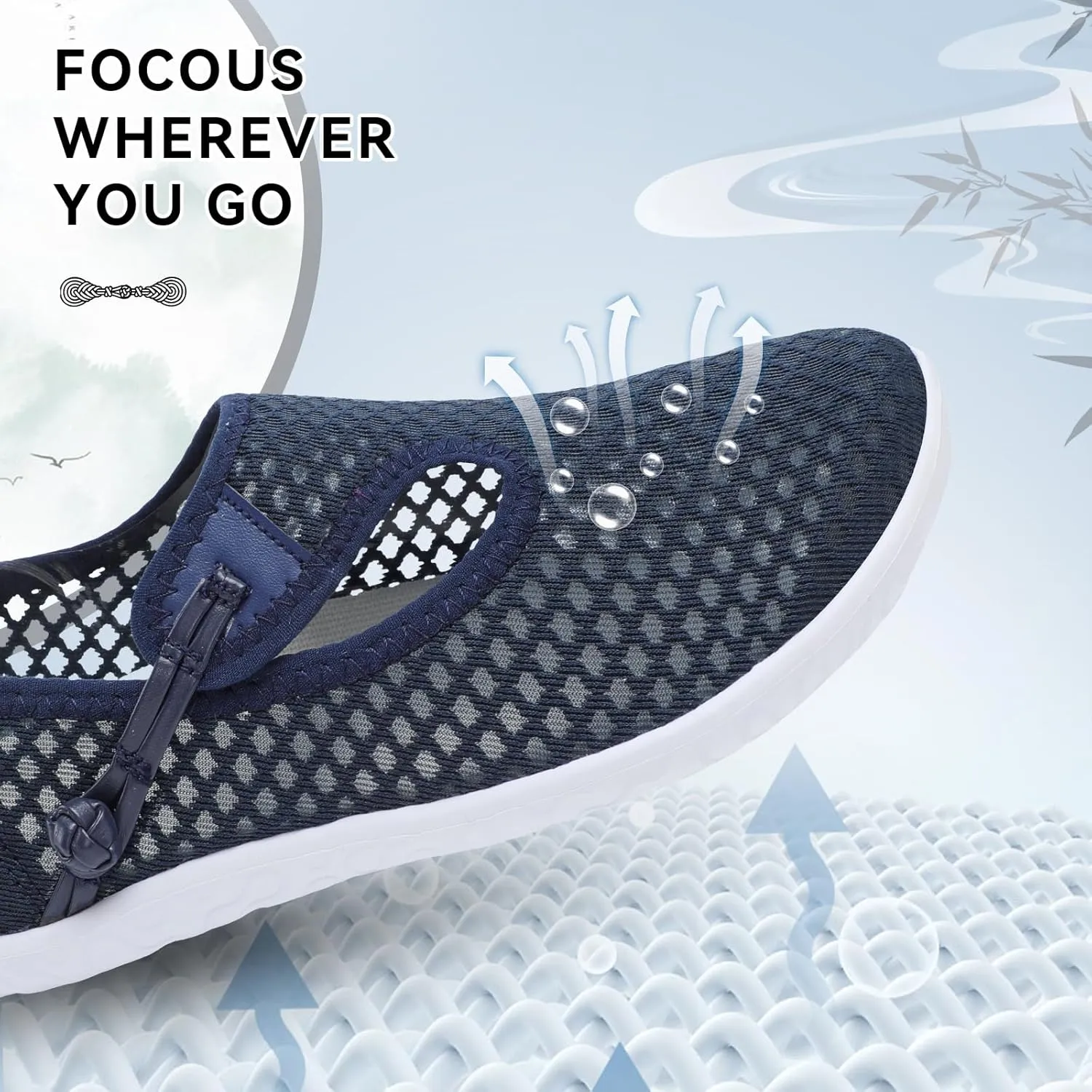 L-RUN Womens Mens Water Shoes Barefoot Aqua Socks Quick-Dry Non Slip Shoes for Beach Swim Pool River Boating Surf Yoga