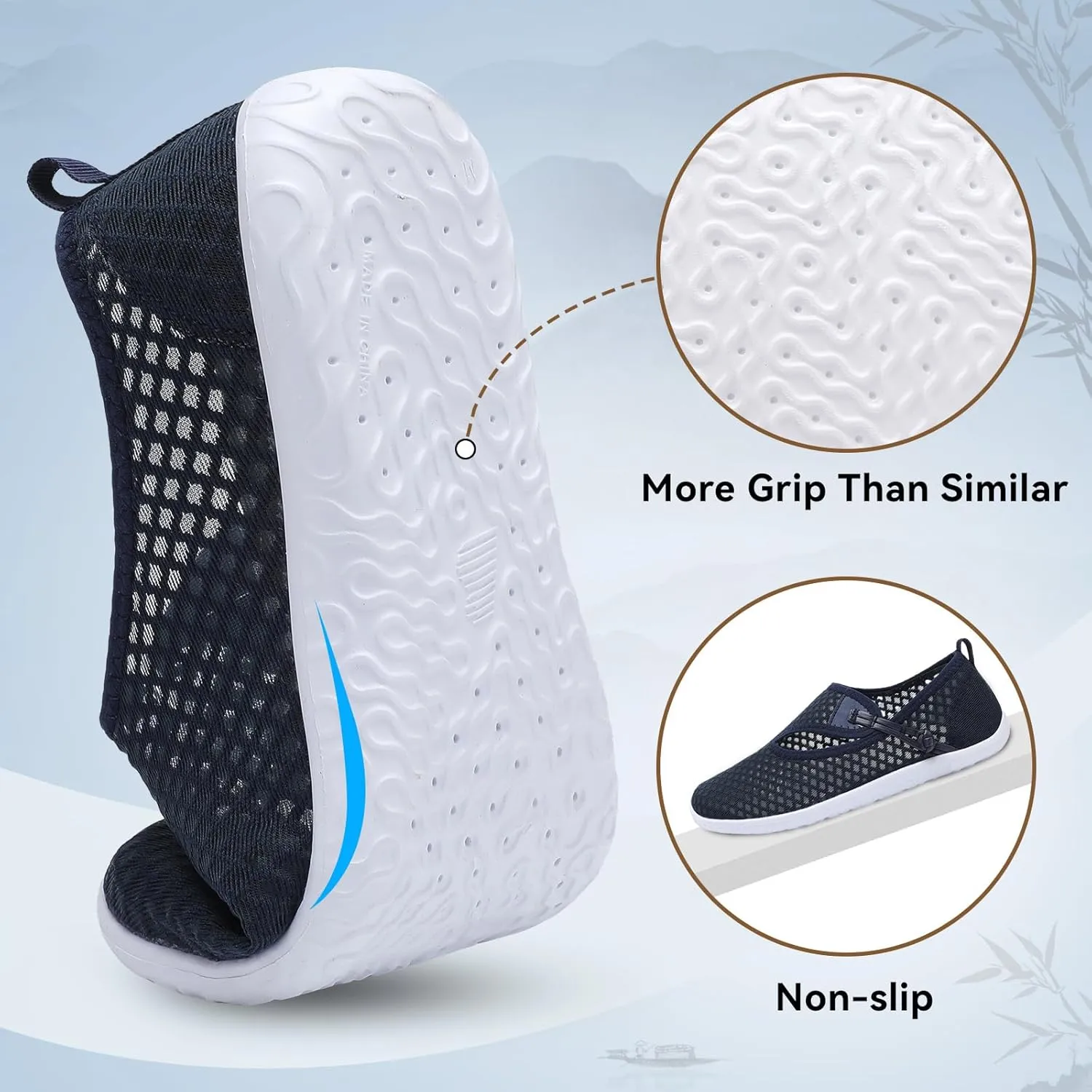 L-RUN Womens Mens Water Shoes Barefoot Aqua Socks Quick-Dry Non Slip Shoes for Beach Swim Pool River Boating Surf Yoga