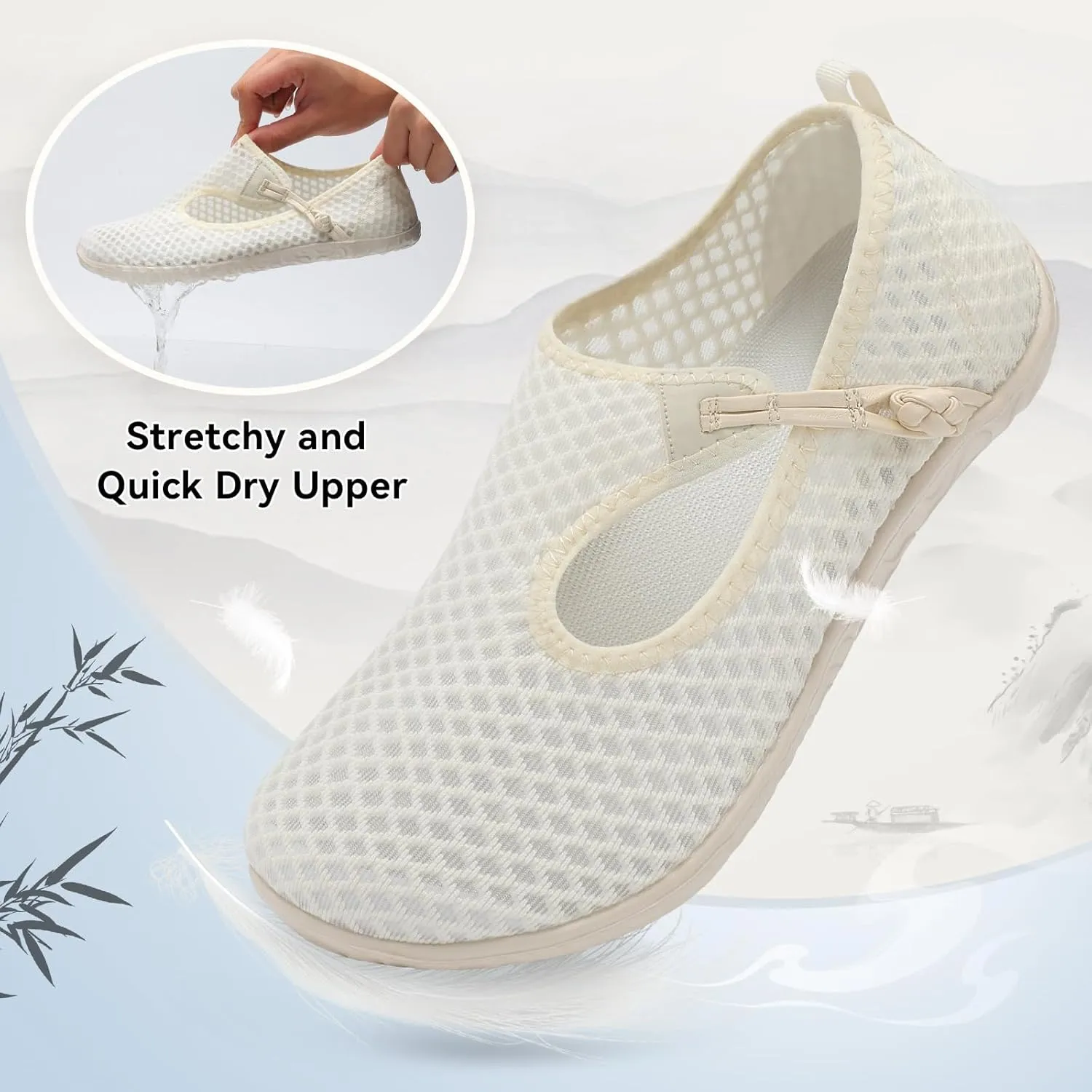 L-RUN Womens Mens Water Shoes Barefoot Aqua Socks Quick-Dry Non Slip Shoes for Beach Swim Pool River Boating Surf Yoga