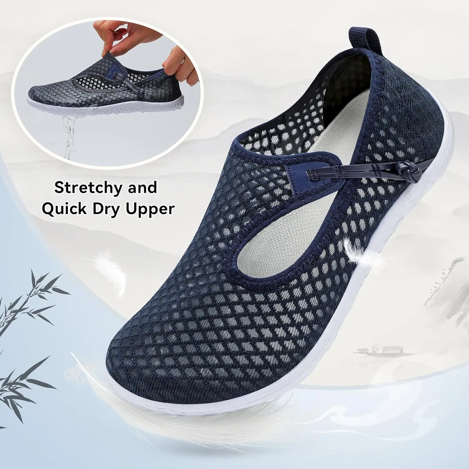 L-RUN Womens Mens Water Shoes Barefoot Aqua Socks Quick-Dry Non Slip Shoes for Beach Swim Pool River Boating Surf Yoga