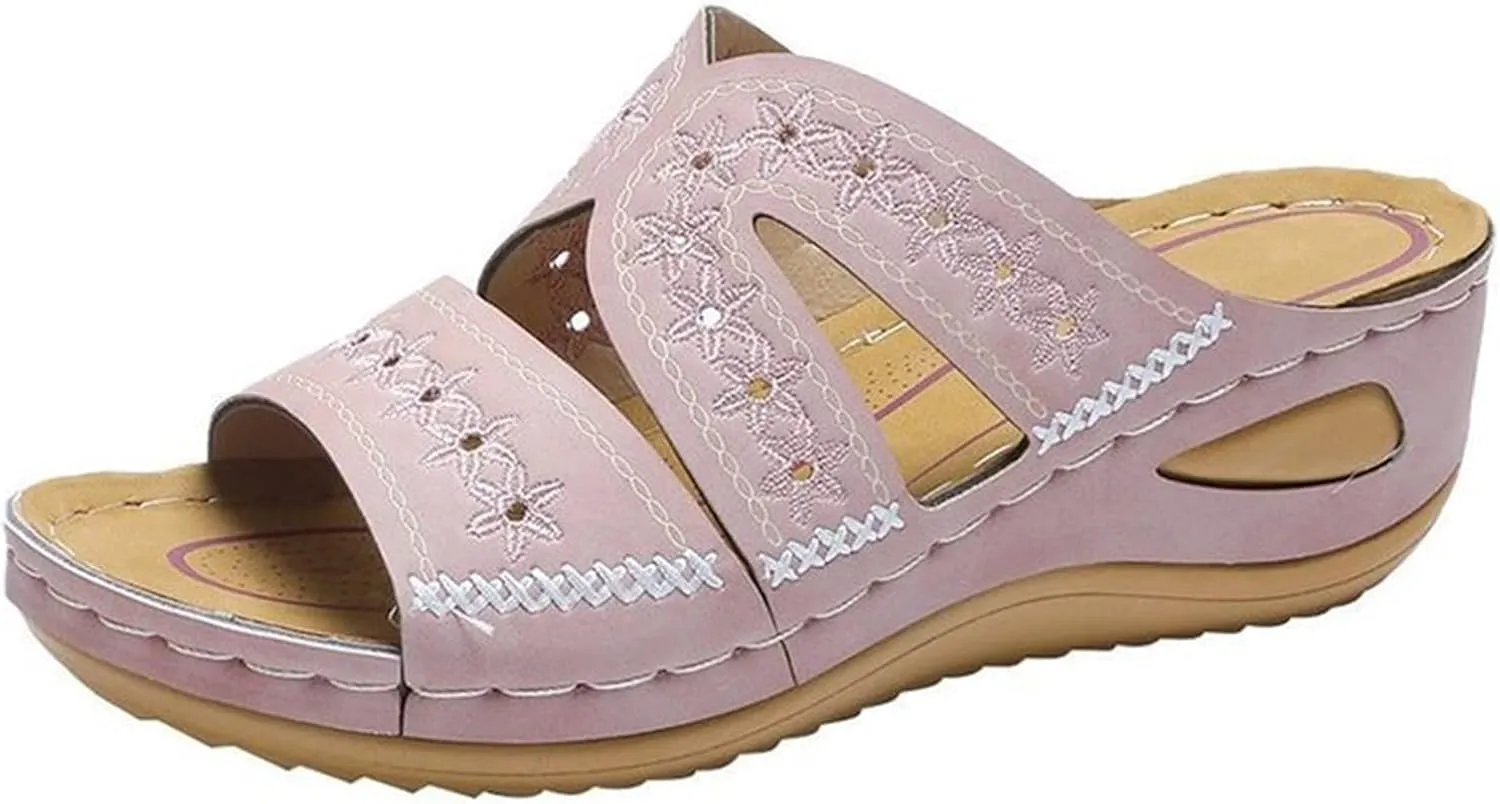 Ladmiple Orthopedic Slippers For Women Flat Feet Comfort Walking Orthotic Sandals Dressy Summer Open Toe Arch Support Slides