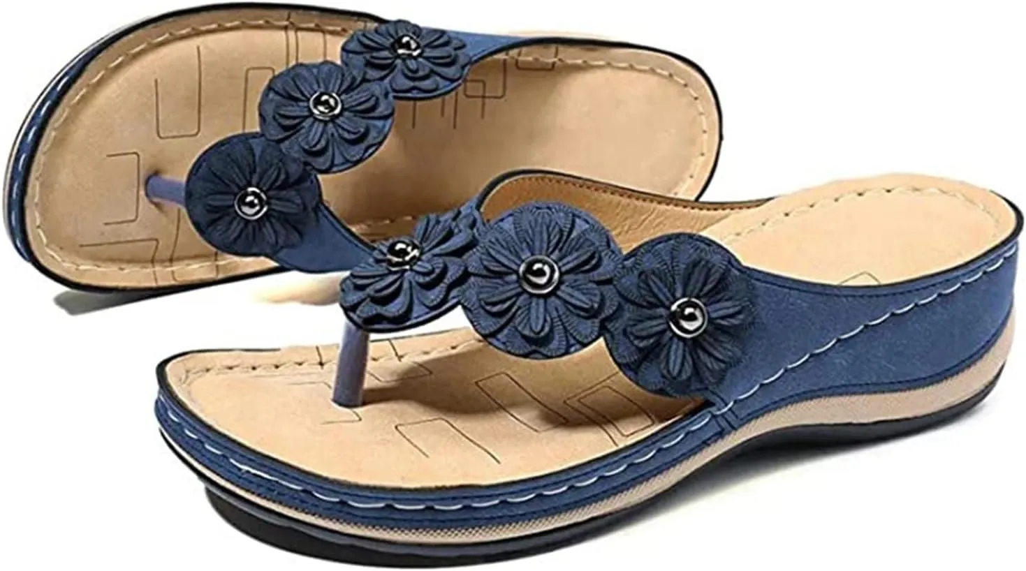 Ladmiple Orthotic Sandals Women Plantar Fasciitis Arch Support Comfortable Walking Flip Flops Dressy Summer Orthopedic Slides