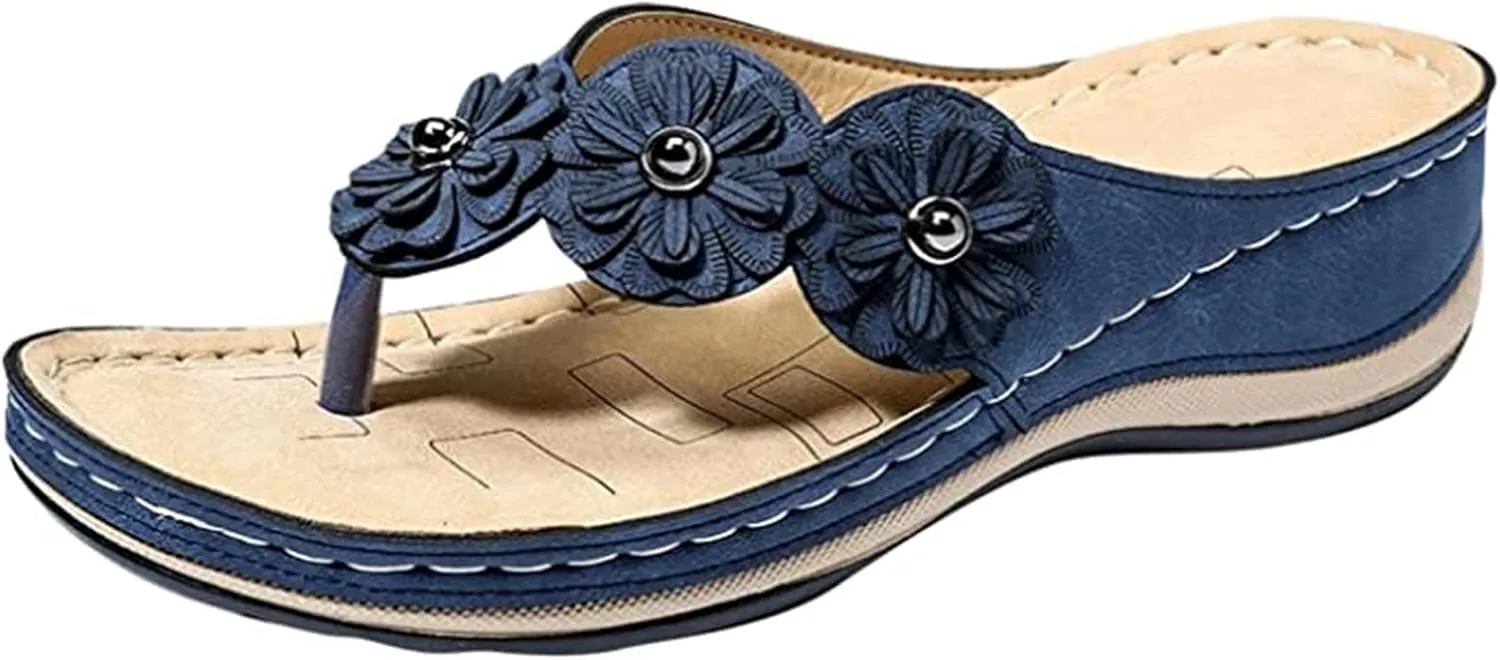 Ladmiple Orthotic Sandals Women Plantar Fasciitis Arch Support Comfortable Walking Flip Flops Dressy Summer Orthopedic Slides