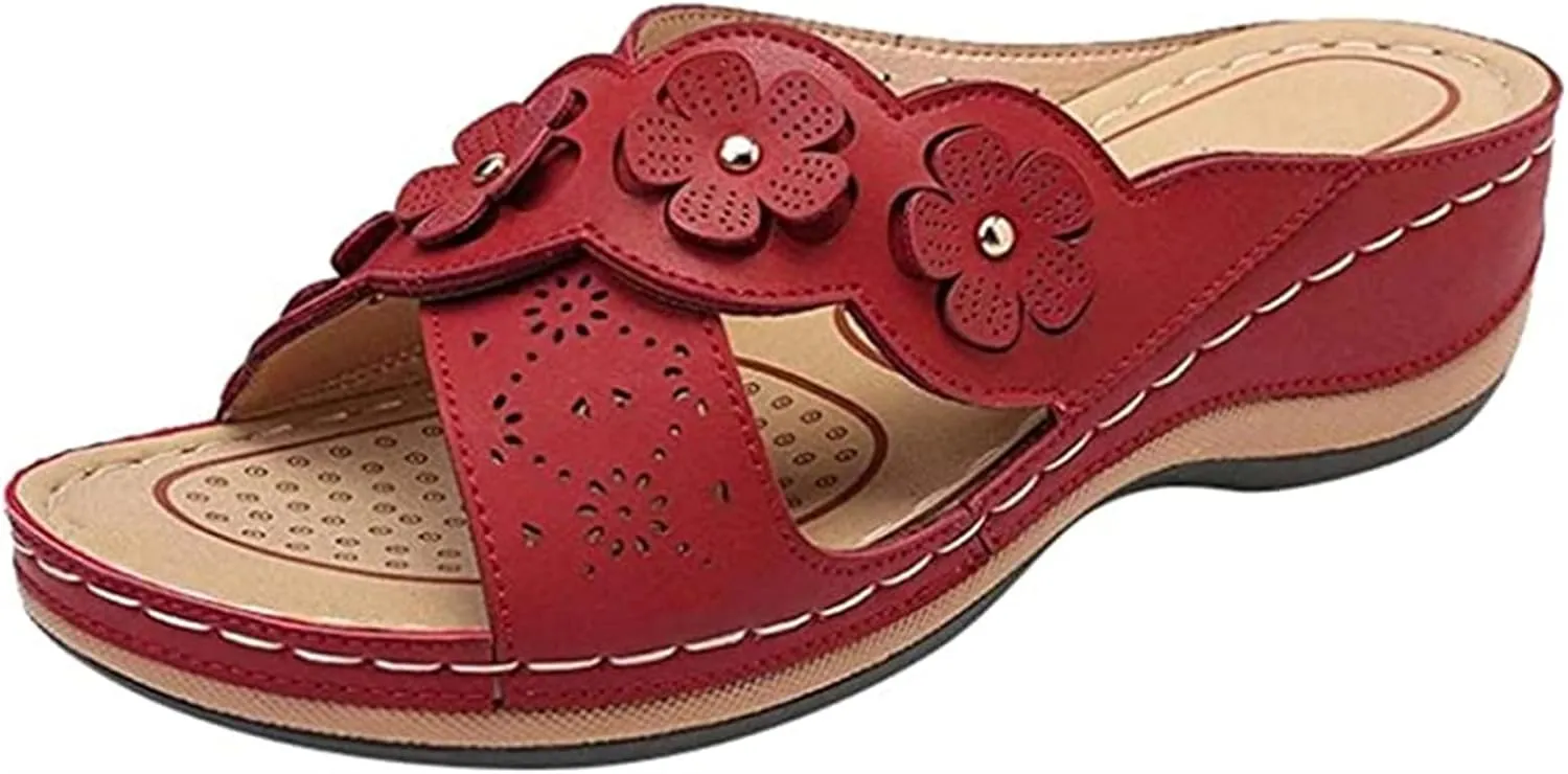 Ladmiple Womens Sandals Comfortable Dressy Slip On Orthopedic Orthotic Flip Flops Casual Summer Slides With Arch Support