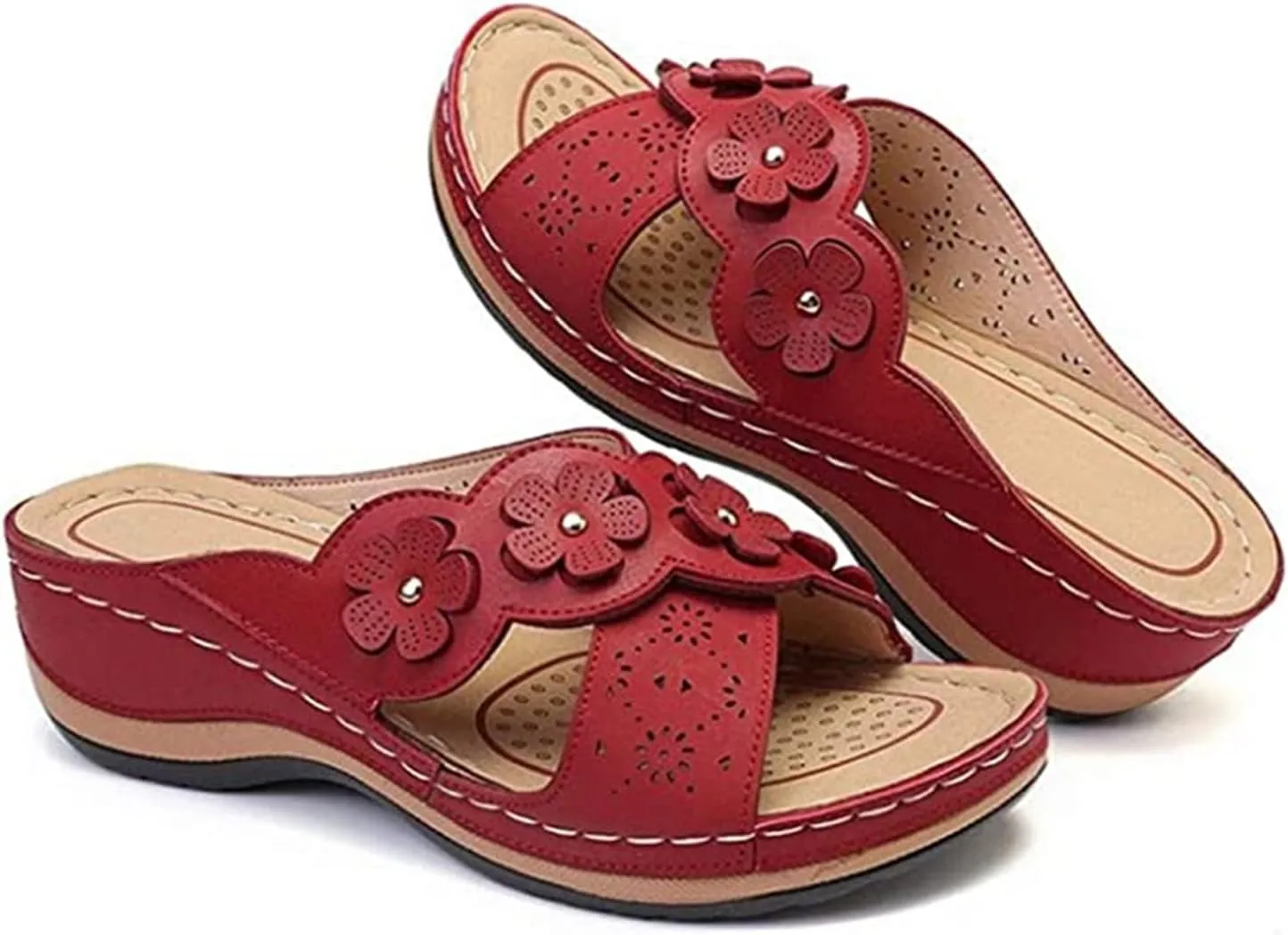 Ladmiple Womens Sandals Comfortable Dressy Slip On Orthopedic Orthotic Flip Flops Casual Summer Slides With Arch Support